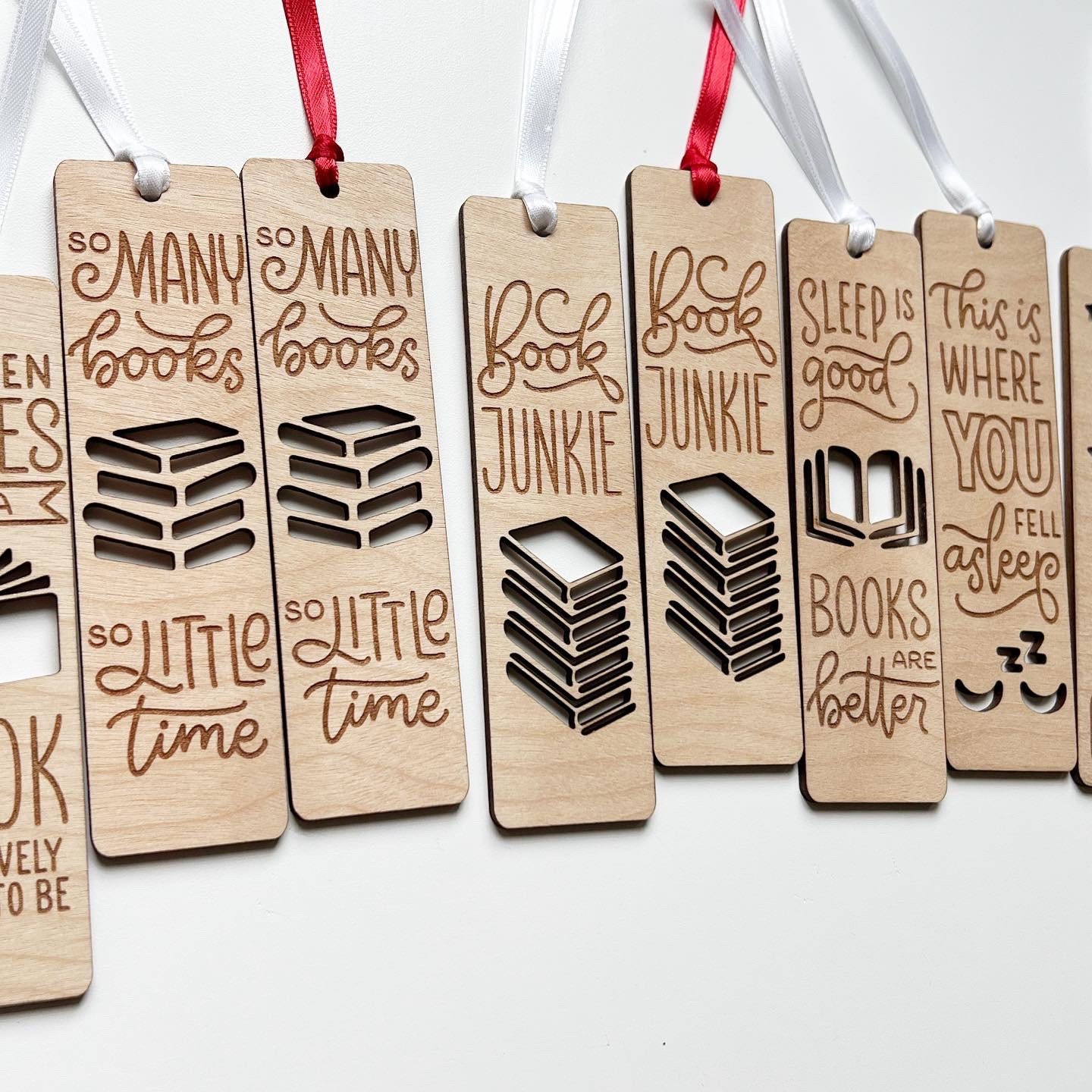 Wooden Laser Cut and Engraved Bookmarks Etsy