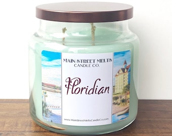 FLORIDIAN 18oz Triple Wick Tumbler Disney Inspired Candle Jar Natural Soy Wax Main Street Melts scent themed gift the grand resort magic