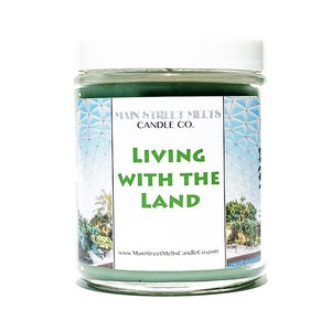 LIVING with the LAND Disney Inspired Candle 9oz Jar Natural Soy Wax Main Street Melts Candle Co. Magic Themed Theme Park scent Epcot Green image 2