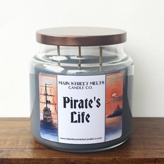 PIRATES LIFE 18oz Triple Wick Tumbler Disney Candle Jar Natural
