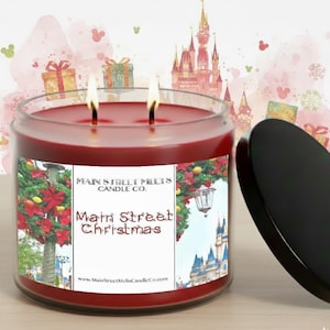 Vela de soja perfumada inspirada en Disney y Navidad de Main Street - Fragancia navideña