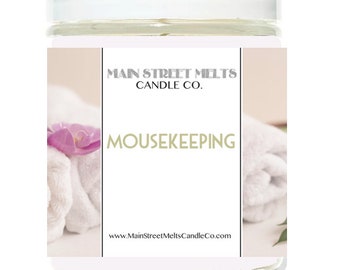 MOUSEKEEPING Disney Inspired Candle 9oz Jar Natural Soy Wax Main Street Melts Candle Co. Magic Theme Park scent Clean Cotton Fresh Linen