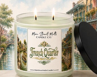 French Quarter | Disney Inspired Scented Soy Candle - Resort Lobby Green Clover + Aloe Fragrance
