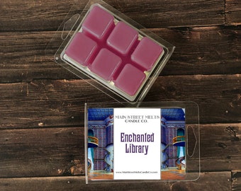 ENCHANTED LIBRARY Soy Wax Melt Disney Inspired Candles Natural Soy Wax - Main Street Melts Candle Co. Scent Tart Warmer Books Bookworm Belle