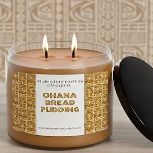 Pudim de Pão Ohana | Vela de Soja Aromática Inspirada na Disney - Fragrância de Sobremesa Polinésia