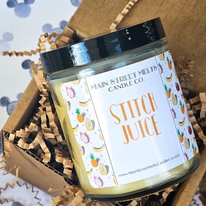 STITCH JUICE Disney Inspired Candle 9oz Jar Natural Soy Wax Main Street Melts Candle Co. Magic Themed Theme Park scent Ohana Polynesian
