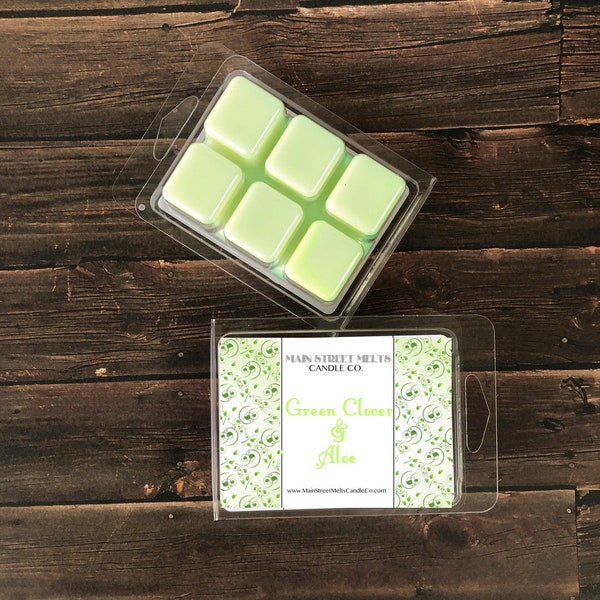 GREEN CLOVER & ALOE Soy Wax Melt Disney Inspired Candles Natural Soy Wax - Main Street Melts Candle Co. Deluxe Lobbies scent beach club