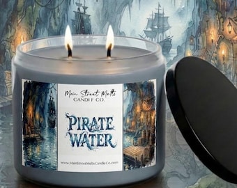 Vela de soja perfumada con aroma a agua de piratas / inspirada en Disney - Fragancia de la atracción Piratas del Caribe