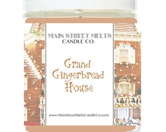 GRAND GINGERBREAD HOUSE Disney Inspired Candle 9oz Jar Natural Soy Wax Main Street Melts Candle Co. Magic Themed Theme Park scent Florian