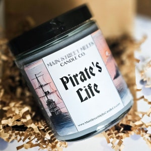 PIRATES LIFE Disney Inspired Candle 9oz Jar Soy Wax Main Street Melts Candle Co. Magic Theme Park scent of the Caribbean Attraction Ride
