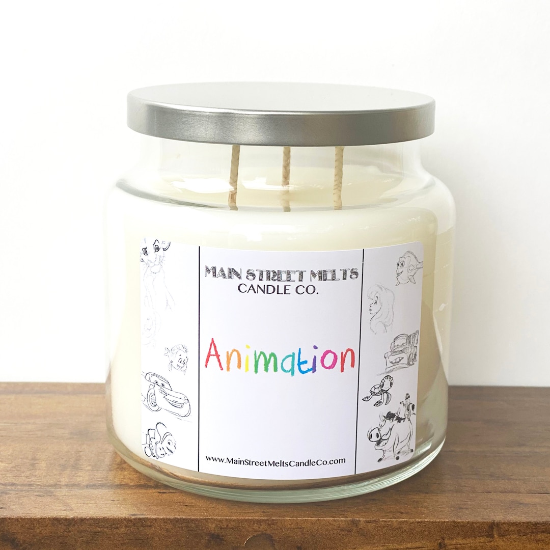ANIMATION 18oz 3wick Disney Inspired Candle Jar Natural Soy Wax Main