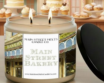 Piekarnia Main Street | Świeca sojowa o zapachu inspirowanym Disneyem – krem waniliowy + zapach ciasta