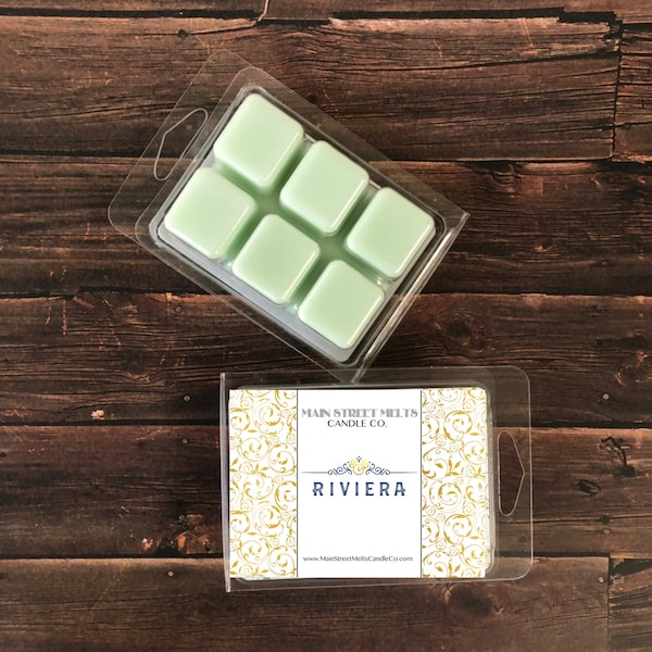 RIVIERA Disney Soy Wax Melts Disney - Inspired Candle Natural Soy Wax - Main Street Melts Candle Co. Tart / Melt Clamshell Deluxe Resort