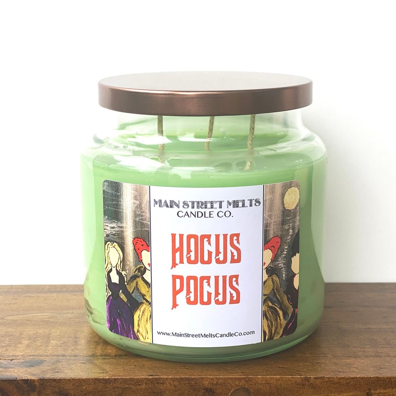 HOCUS POCUS 3-Wick Tumbler 18oz Disney Inspired Candle Jar Natural Soy Wax Main Street Melts scent theme gift Halloween Sanderson sisters image 1