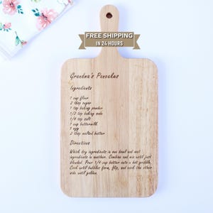 Cutting Board with Recipe, Handwriting, Personalized Cutting Board, Custom Engraved Recipe, Handwritten Recipe Board – Gift for Mom, Grandma