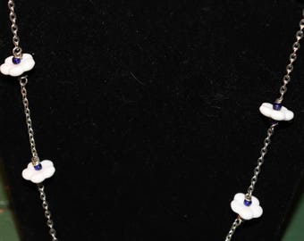 Blue and White Flowers Chain Interrupted