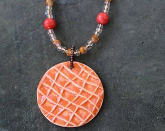 Orange Pendant Necklace