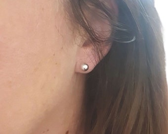 PERLA 6 mm - Pendientes de perlas de plata, regalo para ella