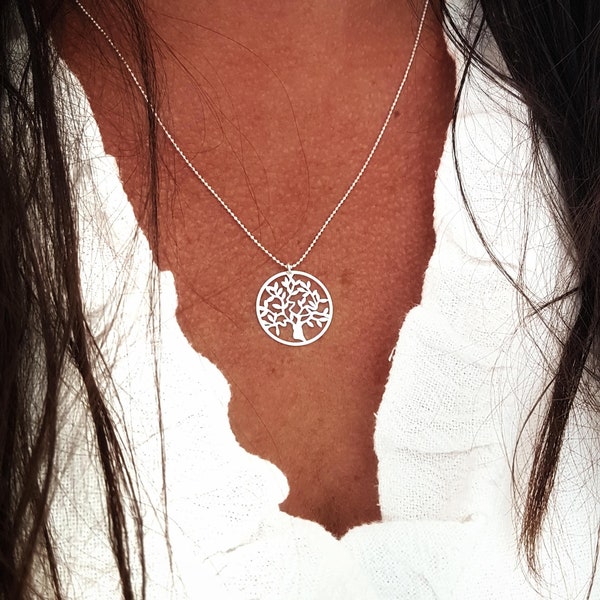 FAMILLE - Collier ARGENT 925 50 cm, collier arbre de vie, accessoire, bijou nature, cadeau pour elle, spiritualité, idée cadeau