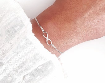INFINI perles - Bracelet Infini en Argent 925 - Symbole d'Amour et d'Amitié Éternelle
