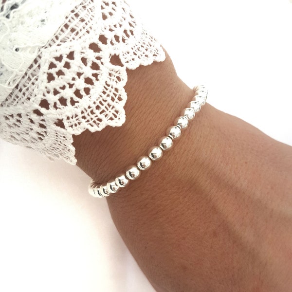 PERLA 5 mm- bracelet perles en argent 925 pour femme