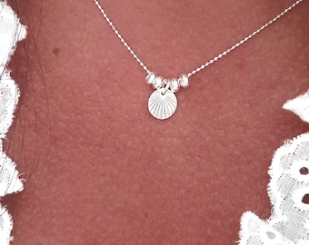 BELLA mini - 925 silver necklace and its striated medal