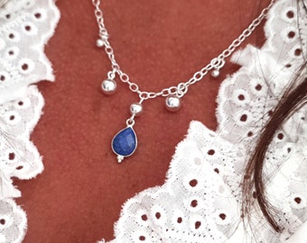 ELHEA collier en argent et pierre naturelle bleu lapis lazuli, idée cadeau