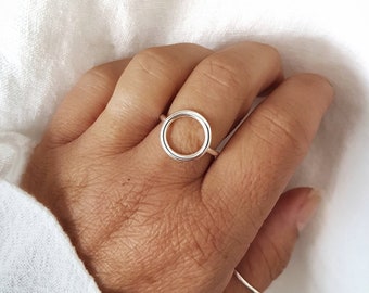LOU - 925 SILVER ring, circle ring, thin ring, silver ring for women, accessory, Christmas or birthday gift idea