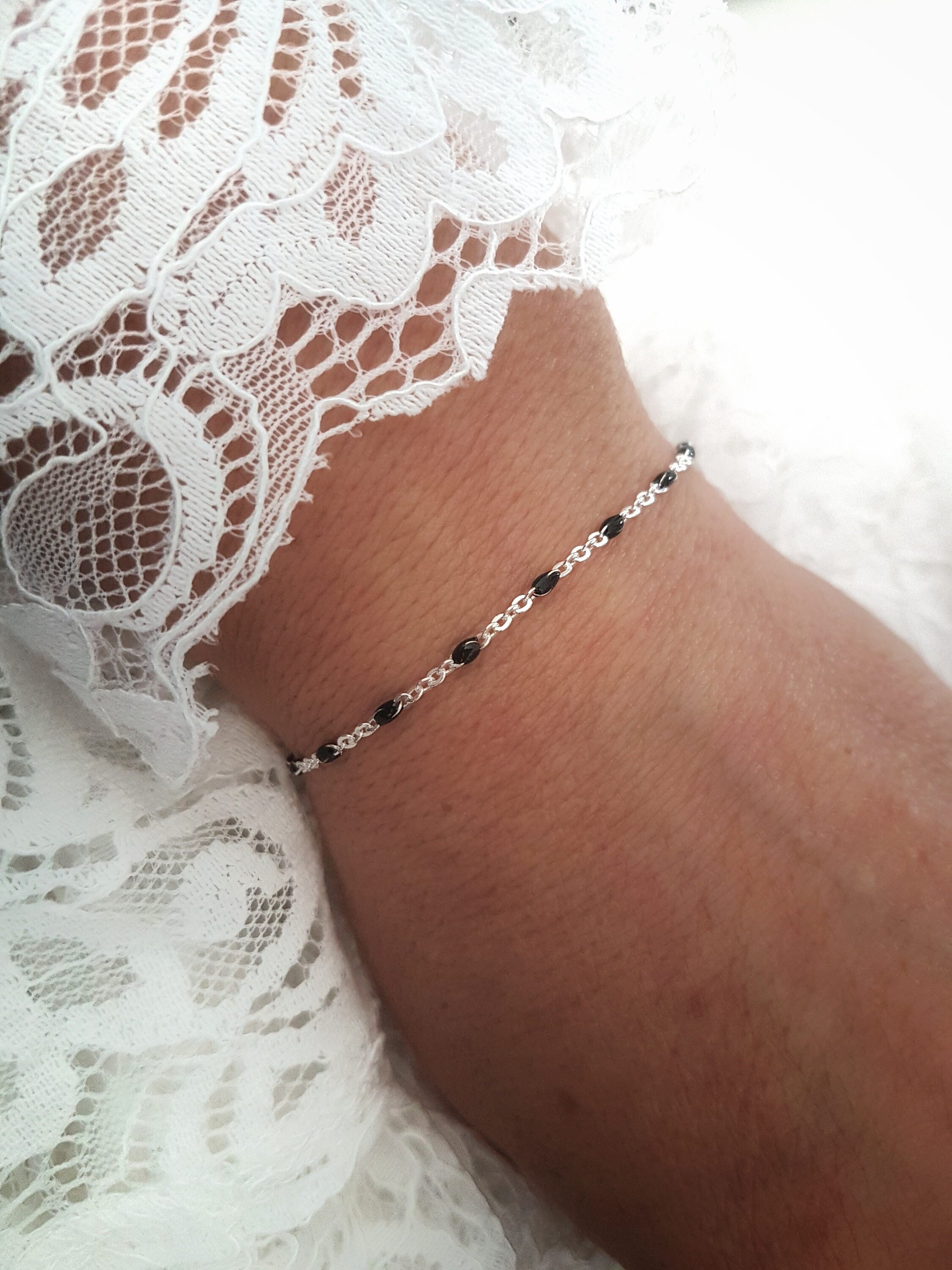 CORA Bracelet en argent 925 petites perles de couleur idée | Etsy