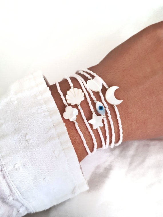 Bracciale Con Perline Cristallo Vari Colori E Stelle Acciaio Realizzato A Mano
