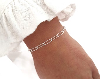 Bracelet or chaine fantaisie - maille alternée - bracelet fin