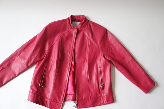 Pink Genuine Leather Jacket - image 5