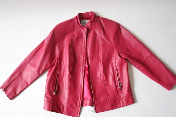 Pink Genuine Leather Jacket - image 3