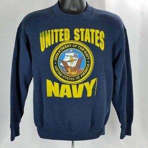 Vintage United States Navy Med Mens Sweatshirt Crewneck Dept of Navy Made in USA 90s