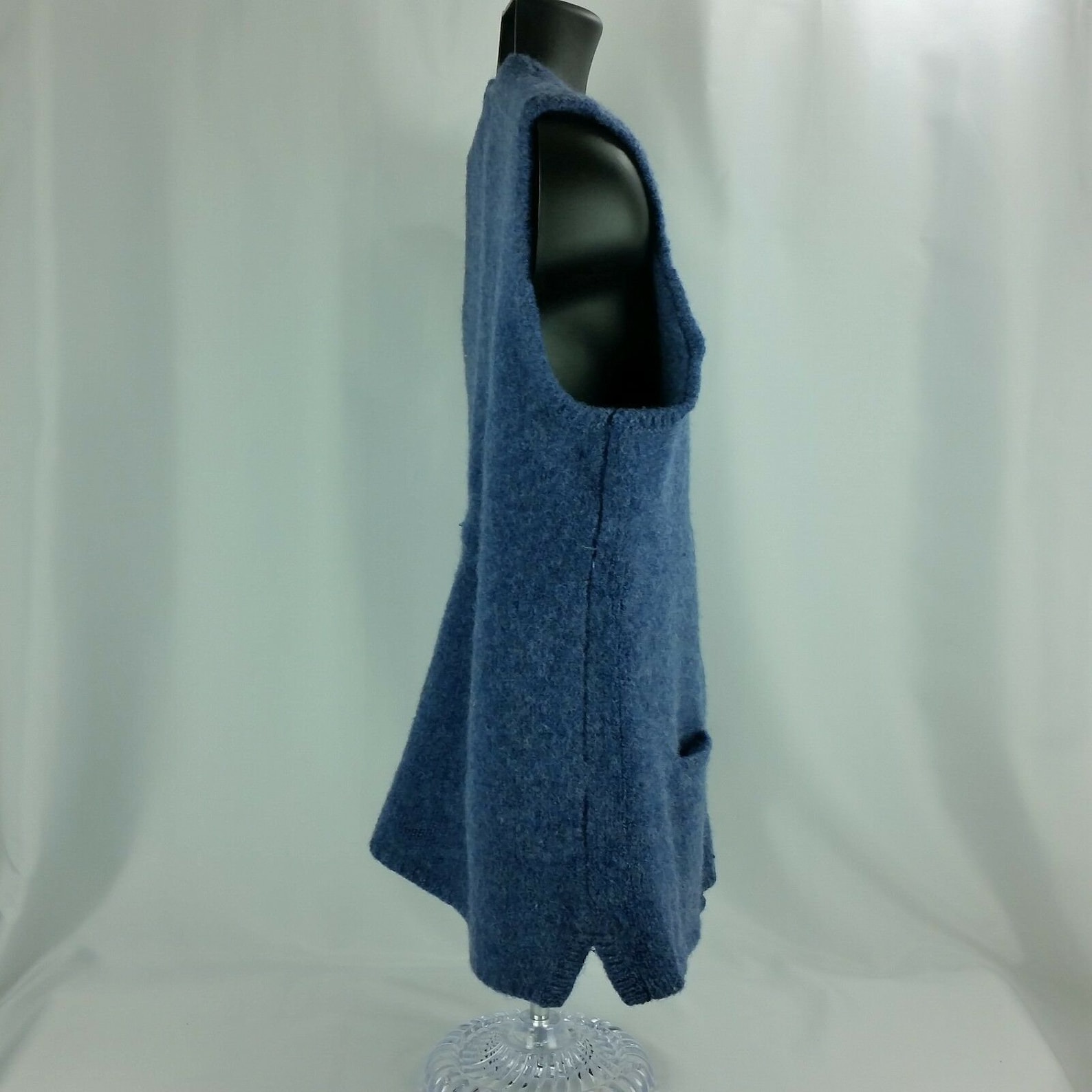 LL Bean Vintage Womens Blue Wool Vest 5 Buttons With 2 Pockets Etsy
