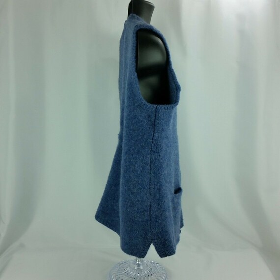 LL Bean Vintage Womens Blue Wool Vest 5 Buttons w… - image 6