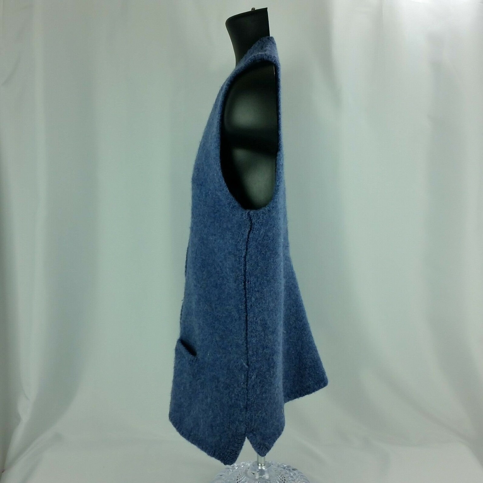 LL Bean Vintage Womens Blue Wool Vest 5 Buttons With 2 Pockets Etsy