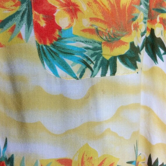 KAD Clothing Mens XL Yellow Orange Hawaiian Flora… - image 5