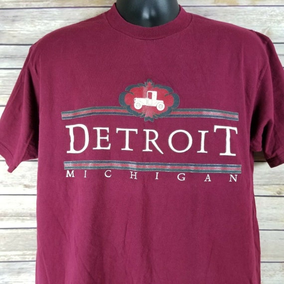 Vintage Detroit Michigan Mens Lg Souvenir Tee Shi… - image 1