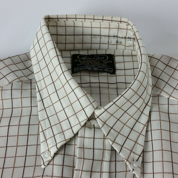 sears dress shirts mens Vintage Sears Mens Long Sleeve Button Dress Shirt Size 15 1/2 34/35 Blue