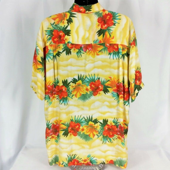 KAD Clothing Mens XL Yellow Orange Hawaiian Flora… - image 7