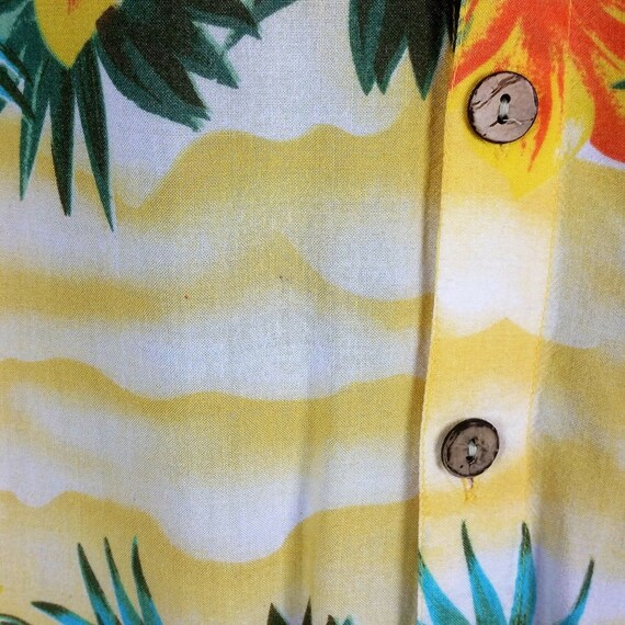 KAD Clothing Mens XL Yellow Orange Hawaiian Flora… - image 4