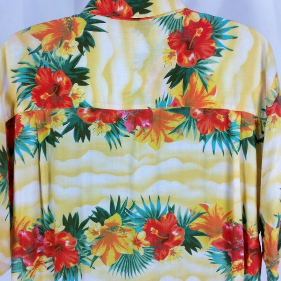 KAD Clothing Mens XL Yellow Orange Hawaiian Flora… - image 8