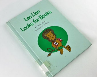 Leo Lion Looks for Books 1972 Childrens Vintage Book Donna Pape Hardcover Eaton