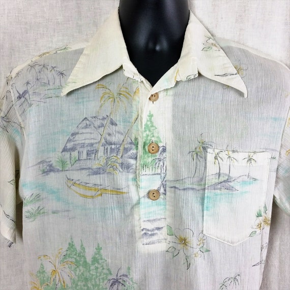 Vintage OP Pacific Sunwear 70s Hawaiian Shirt Men… - image 1