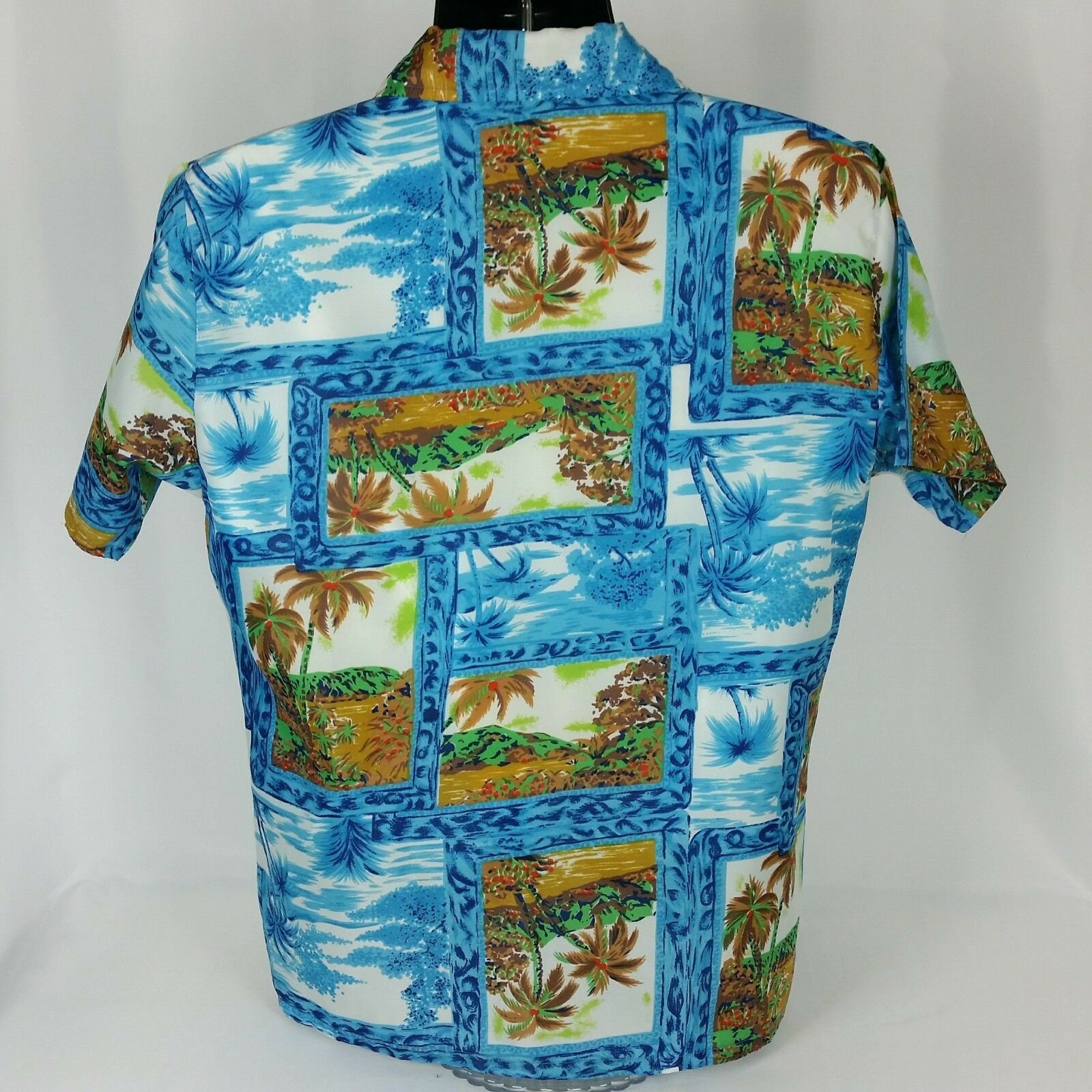 Vintage Waikiki Holiday Mens Med Blue Hawaiian Shirt Aloha - Etsy