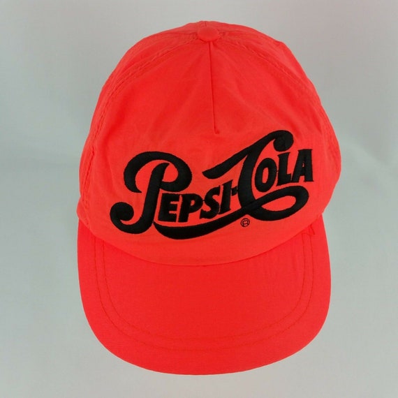 Pepsi Cola Neon Orange Snapback Nylon Hat or Cap … - image 2