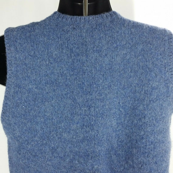 LL Bean Vintage Womens Blue Wool Vest 5 Buttons w… - image 5