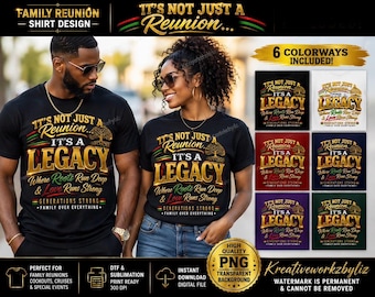 Svart familjeåterförening PNG | Legacy-tröjadesign (digital nedladdning)