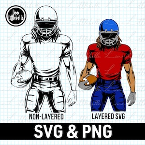 Football player svg file for cricut, Football svg, football team, Football name, Layered svg, Football Season | LTS-1580